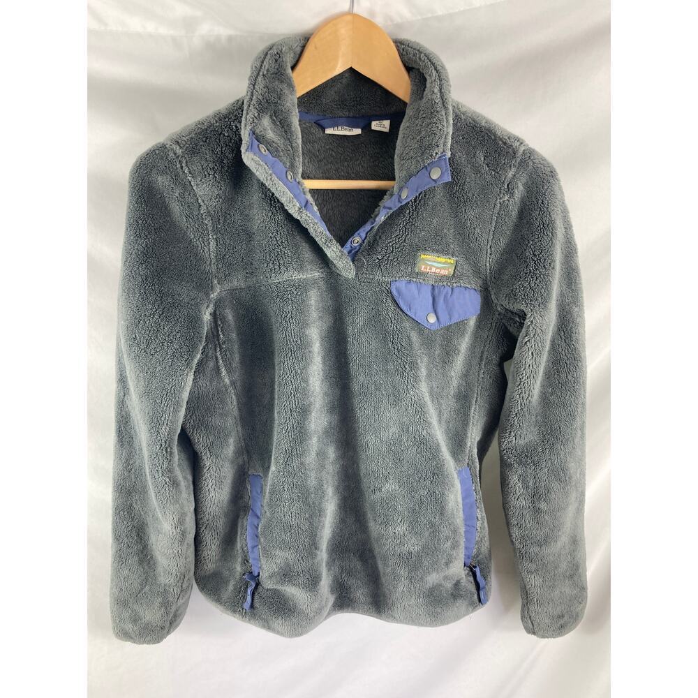 LL Bean Plush Fleece Sweatshirt Grey Size XS